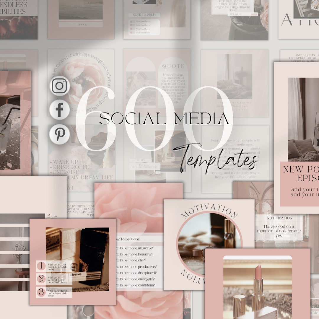 Summer Pink Instagram Posts Template| Dusty Pink Social Media Post ...