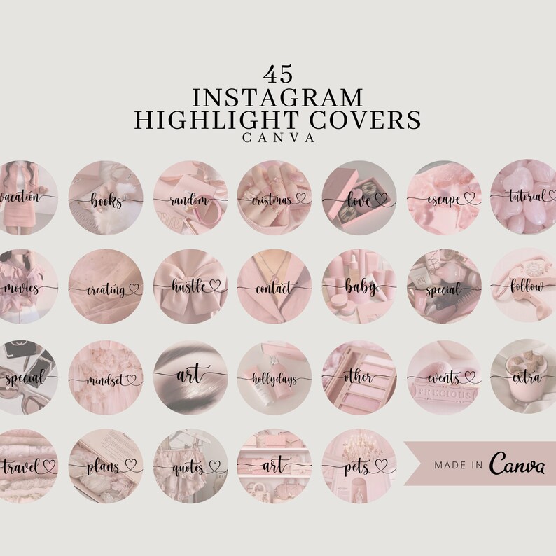 45 Pink Girl Boss Highlight Covers Modern Highlights for - Etsy