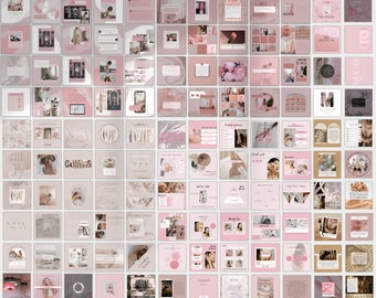 Puede incluir: Un collage de imágenes con una variedad de diseños estéticos en rosa y marrón. Las imágenes incluyen texto, ilustraciones y fotografías. Algunos de los textos incluyen "Próximamente", "Cuidado de la piel", "Cuidado de la belleza" y "Gran venta".