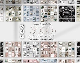 Social Media Manager 3000+ Canva Templates for Beauty Brands Instagram Posts Stories (Digital Download) CANVA TEMPLATE