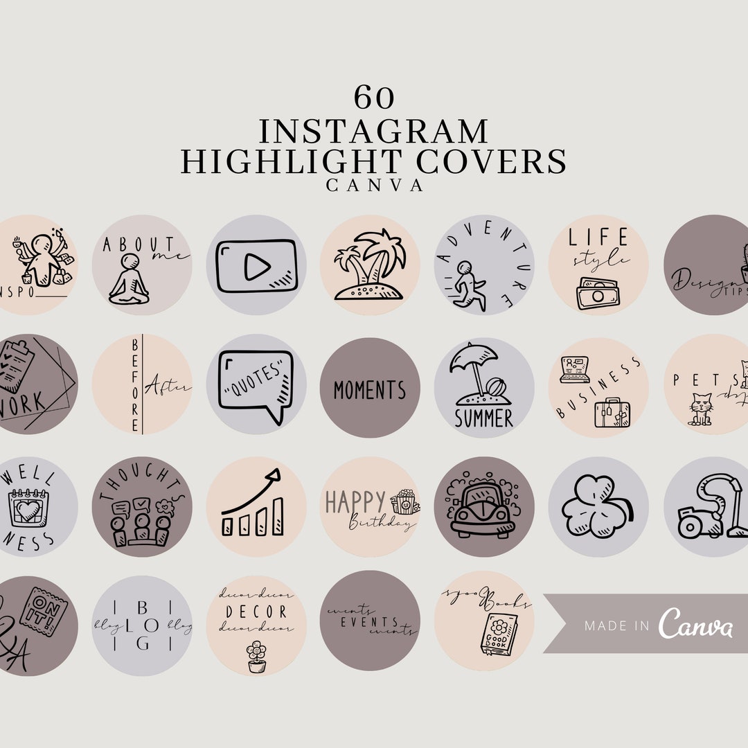 60 Editable Instagram Story Highlight Icons Blogger Highlight Templates ...