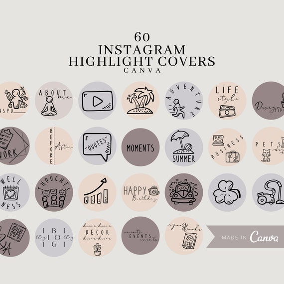 60 Editable Instagram Story Highlight Icons Blogger Highlight | Etsy