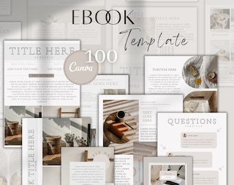 Social Media Manager 100 Ebook Templates: Minimalist Canva Workbook (CANVA) CANVA TEMPLATE