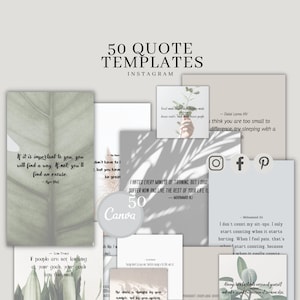 50 Instagram Zitat Vorlage Canva| Social Media Zitate| Instagram Motivierende Post Vorlagen| Inspirierendes minimalistisches Story-Zitat-Paket