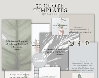 50 Instagram Sprüche Templates: Minimalistische Social Media Posts (Canva)