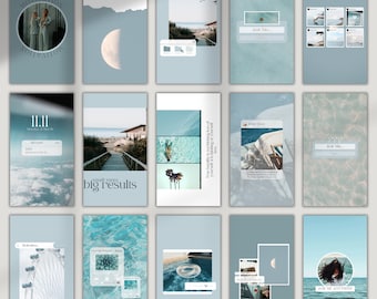 Social Media Manager Sky Blue Social Media Templates: Canva Blogger Branding Kit (CANVA) CANVA TEMPLATE