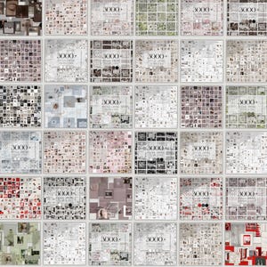 K&ouml;nnte beinhalten: Eine Anordnung von Social-Media-Vorlagen, jede mit einer Collage von Bildern und einem zentralen Text, der "3000+ SOCIAL MEDIA TEMPLATES" anzeigt. Die Vorlagen zeigen verschiedene &auml;sthetische Stile, von minimalistisch bis floral und fotografisch, f&uuml;r verschiedene Inhalte.