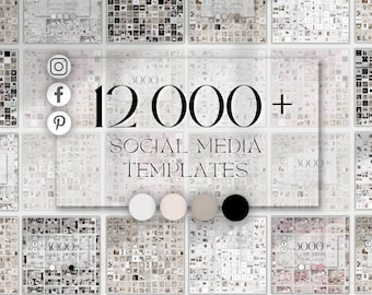 Modello 12.000 Canva Instagram / Modello Canva per social media / Post di storie di Instagram / Modello di Blogger / Storie di post di Canva / Canva 2024