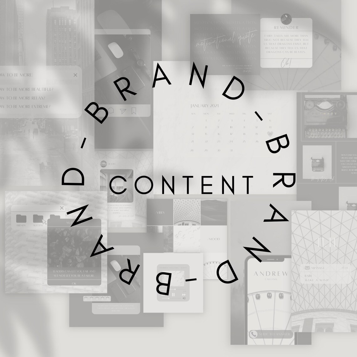 Black Social Media Branding Kit: Canva Instagram & Facebook Templates ...