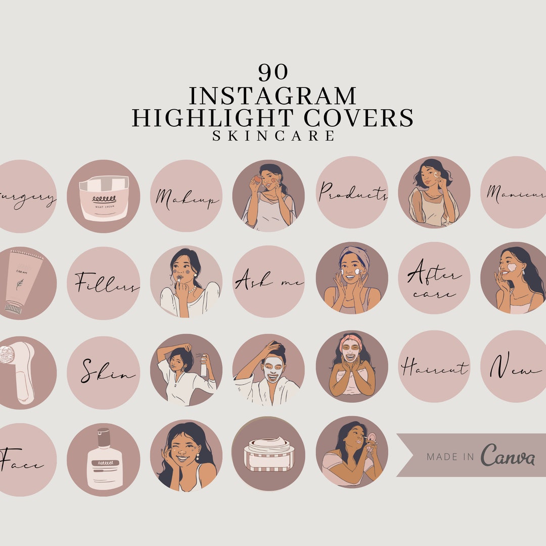 90 Esthetician Instagram Highlight Icons Editable Template Highlight ...