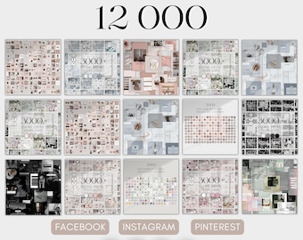 Social Media Manager 12000 Canva Templates Bundle for Coaches  Instagram Posts Stories Branding (Digital Download) CANVA TEMPLATE