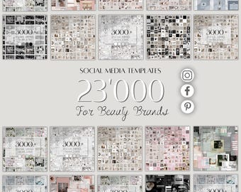 Social Media Manager Beauty Salon Social Media Templates Instagram Post Story Bundle for Small Business CANVA TEMPLATE