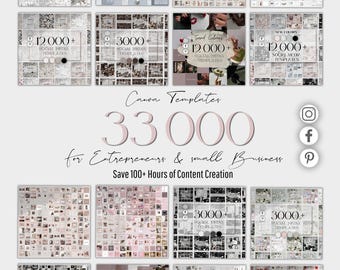 Social Media Manager Social Media Templates Bundle for Entrepreneurs Business Branding Kit for Canva CANVA TEMPLATE