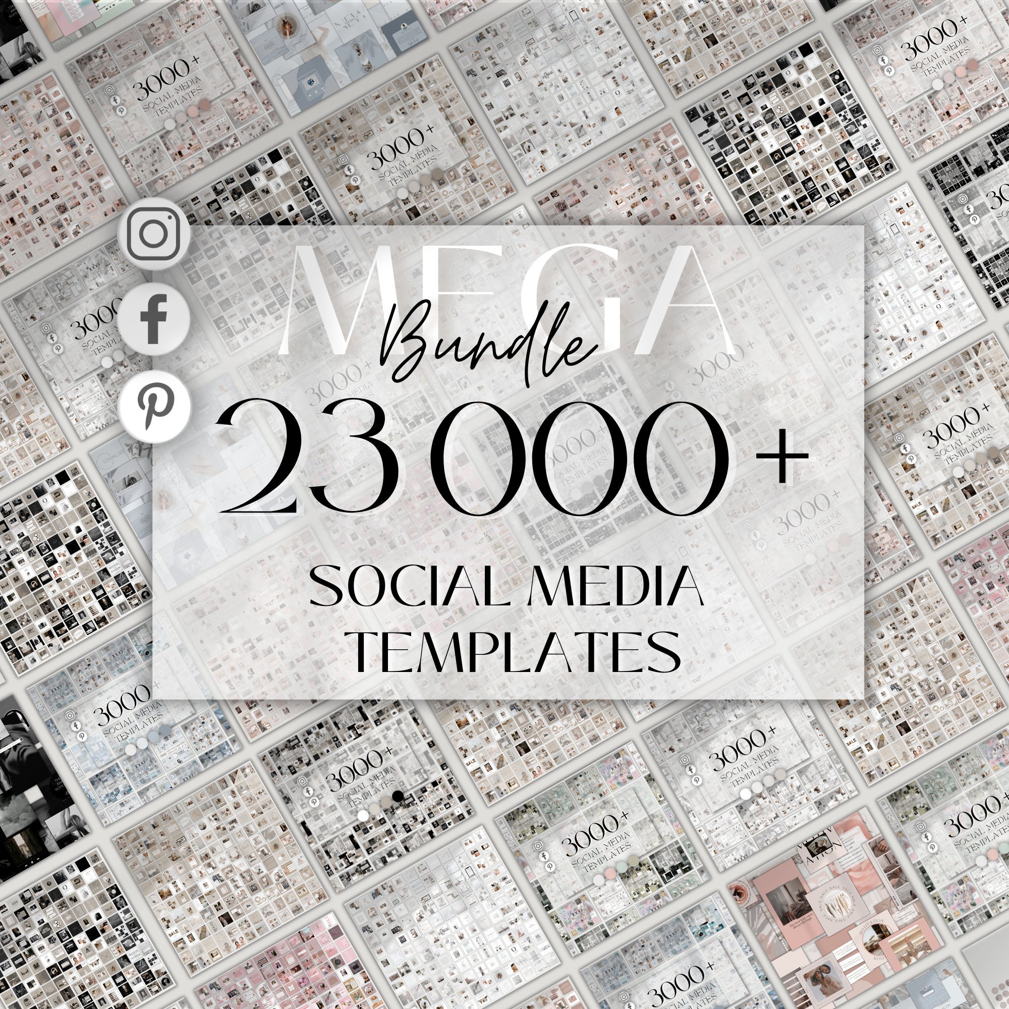 Canva Instagram Templates Bundle | Social Media Post Story Templates for Bloggers | Editable Canva Posts Stories Template Pack