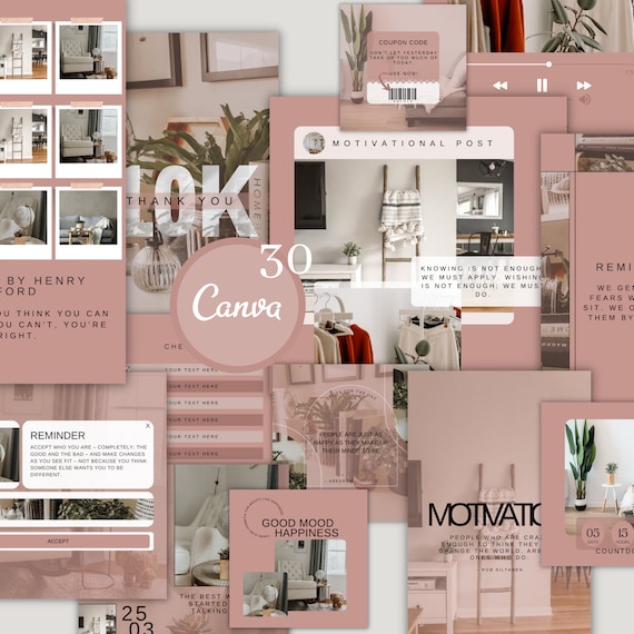 Social Media Manager Canva Instagram & Facebook Templates: Business Branding Kit (Digital Download) CANVA TEMPLATE