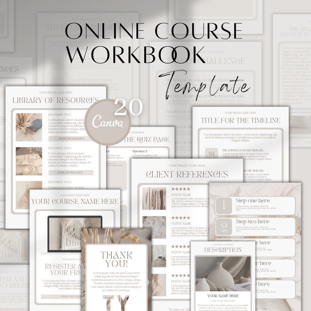 Online Course Workbook Example Social Media Manager Canva Online Course Workbook Templates: Coaching ...
