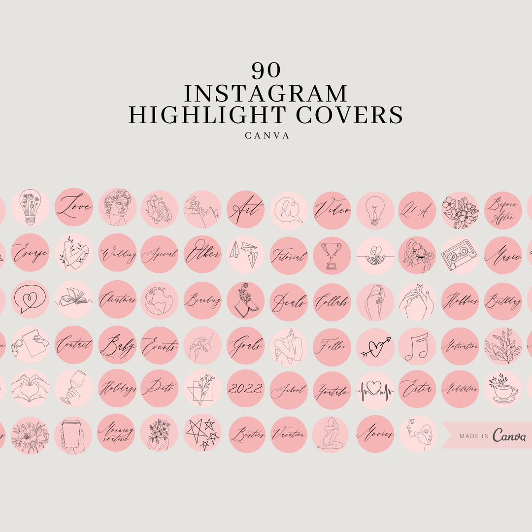 90 Bright Pink Instagram Highlight Covers Instagram Story - Etsy