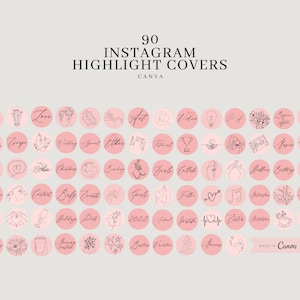 90 Bright Pink Instagram Highlight Covers | Instagram Story Highlight Icons | Girl Highlights for Instagram | Lash Pink Instagram Template