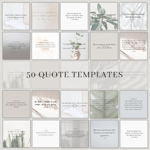 50 Pacchetto di citazioni ispiratrici di Instagram/ Modelli di citazione modificabili/ Set di citazioni motivazionali/ Post minimi sui social media/ Kit di coinvolgimento di Blogger
