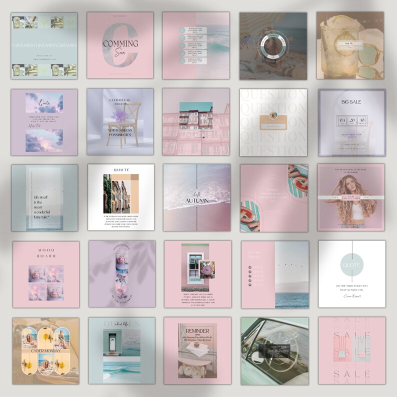 1000 Instagram Post & Story Templates: Business Blogger Canva (CANVA ...