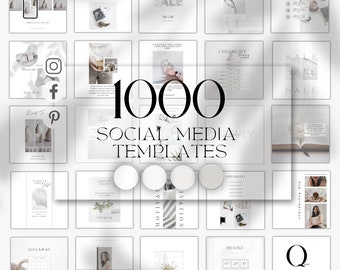 White Minimalist Instagram Templates: Social Media Posts (Canva)