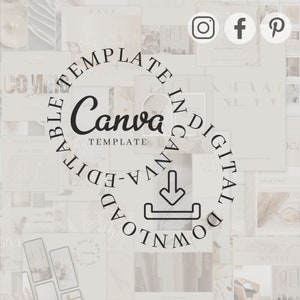 Neutral Beige Instagram Canva Templates Bundle image 9