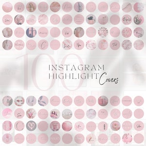 Dusty Pink Instagram Highlight Covers: Blush Icons (Canva Template)