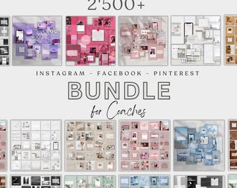 Social Media Manager Canva Post and Story Templates Bundle for Coaches: Social Media & Branding Kit Posts Stories CANVA TEMPLATE