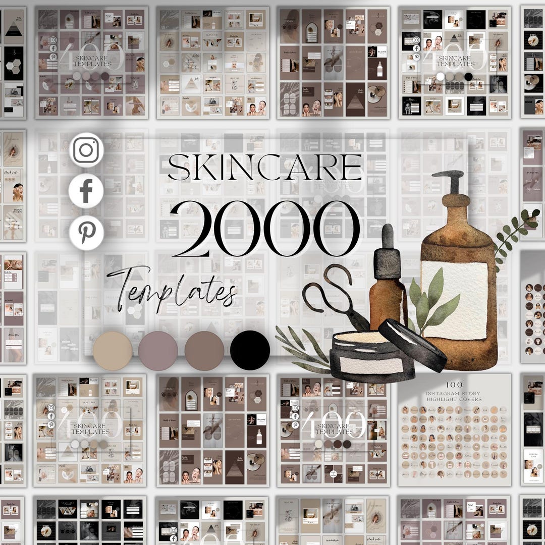 Social Media Manager Skincare Instagram Canva Templates Spa Beauty ...