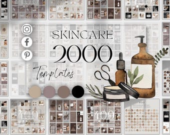Social Media Manager Skincare Instagram Canva Templates  Spa Beauty Salon Social Media Kit  Esthetician Post Stories Bundle CANVA TEMPLATE