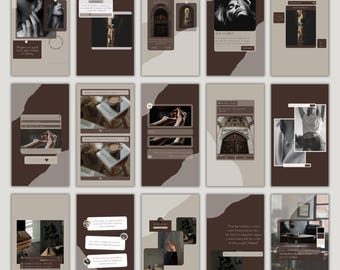 Social Media Manager Brown Social Media Canva Templates  Branding Posts & Stories CANVA TEMPLATE