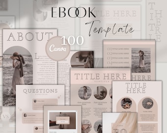 Blush Pink Ebook Canva Template: Workbook, Guide (Digital Download)
