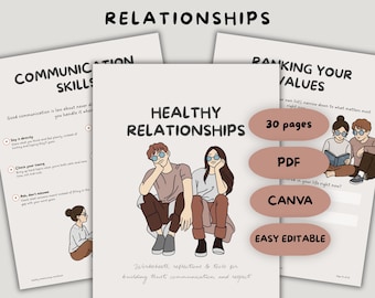 Healthy Relationships Ebook, workbook, depression, anxiety, break up, manipulation, group therapy journal