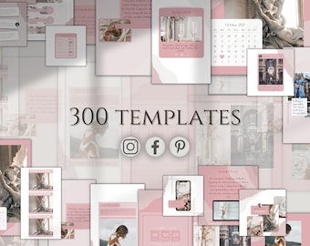 Pink Instagram Canva Templates: Girl Boss Branding Pack (Digital Download)