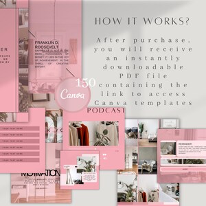 Pink Instagram Templates Canva, Social Media Branding Kit, Girl Boss Beauty Business Facebook Pinterest image 5