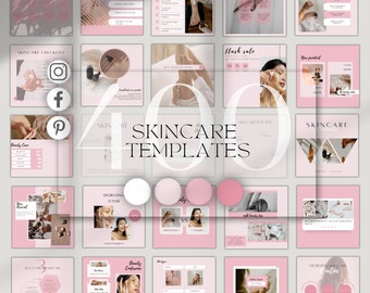 Skincare Social Media Templates| Canva Skin Care| Pink Canva Post Story Template| Beauty Instagram| Salon Instagram| Esthetician Branding