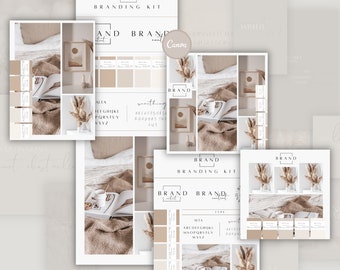 Minimalist Boho Brand Kit Canva Template (Digital Download)