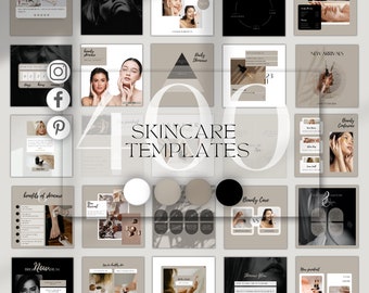 Social Media Manager Skincare Instagram Post Templates: Beauty Branding Canva CANVA TEMPLATE