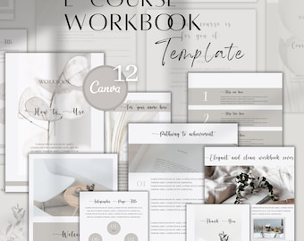 Social Media Manager Canva Course Workbook Template: Minimal Design (CANVA) CANVA TEMPLATE
