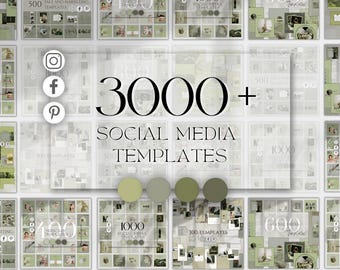 Editable Canva Social Media Templates  Green Instagram Branding Kit  Instagram Facebook, Pinterest Posts & Stories Bundle CANVA TEMPLATE