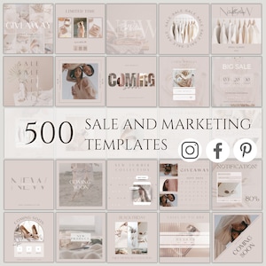 500 Instagram Canva Templates: Editable Sales & Marketing Posts (PDF)