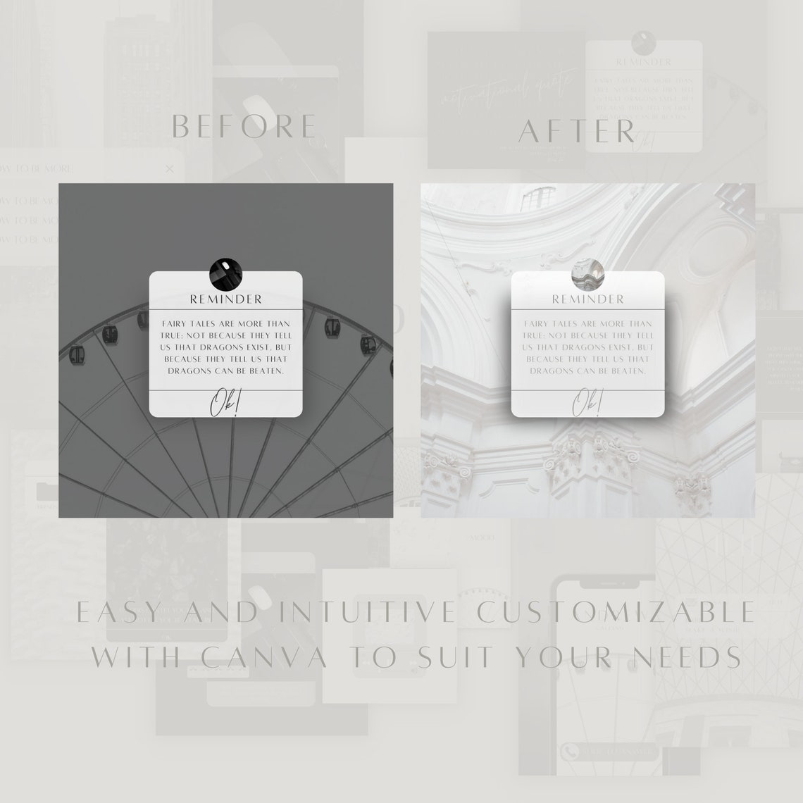 Black Social Media Branding Kit: Canva Instagram & Facebook Templates ...