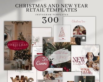 Instagram Christmas Template Canva| Instagram Holiday Sale Ecommerce Template| Instagram Canva Marketing Template| Christmas Social Media