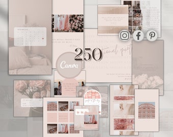 Dusty Rose Social Media Templates | Canva Instagram Posts (Digital Download)