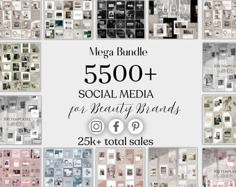 Social Media Manager Beauty Business Canva Templates  Instagram Post Story Bundle  Salon Branding Templates CANVA TEMPLATE