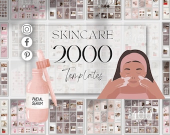 Skincare Social Media Kit: Beauty Brand Marketing Templates (Canva)