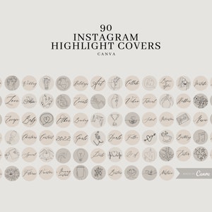 90 Instagram Highlight Covers| Minimalist Instagram Covers| Words Instagram Icons| Neutral Icons for Instagram| Boho Instagram Story Covers