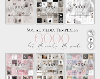 Social Media Manager 6000 Canva Social Media Templates for Beauty Brands Salons Estheticians (Digital Download) CANVA TEMPLATE