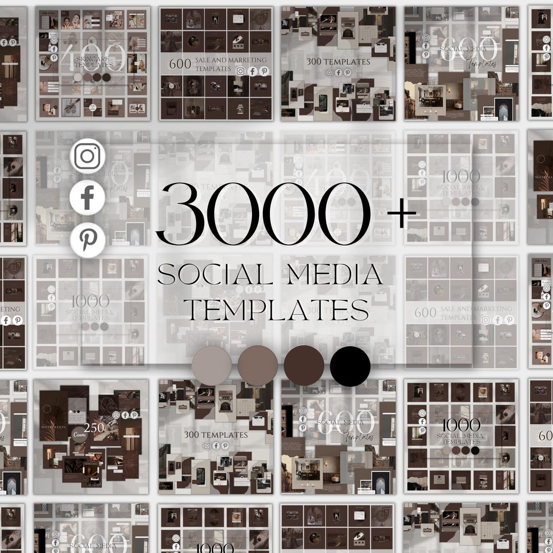 3000+ Canva Social Media Templates | Instagram Post & Story Bundle for ...