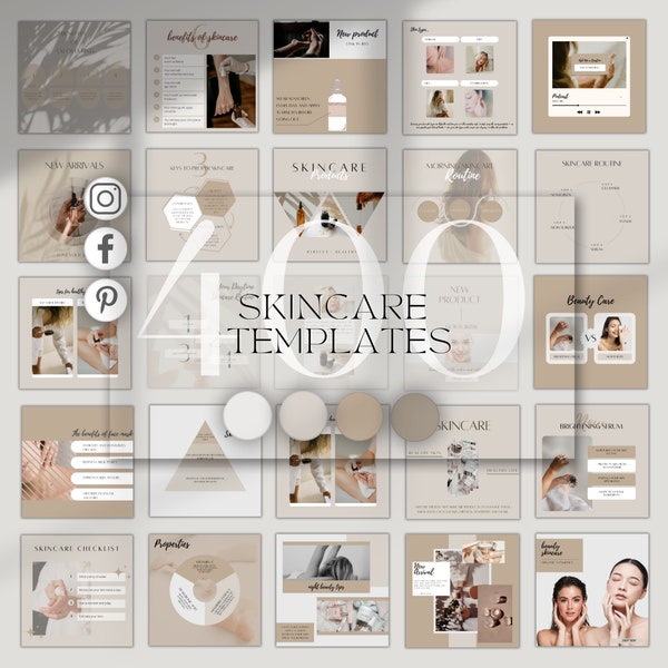 Esthetician Instagram Canva Template| Skincare Instagram Bundle| Girl Boss Canva Templates| IG Skincare Instagram Post| Beauty Social Media